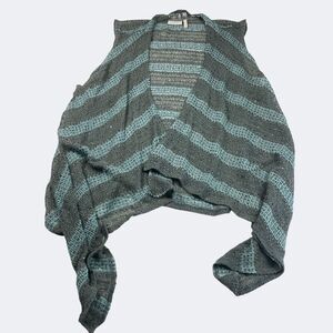 LOGO Lori Goldstein Sequin Cardigan Vest XL Drape Open Front Sparkle Boho Lounge